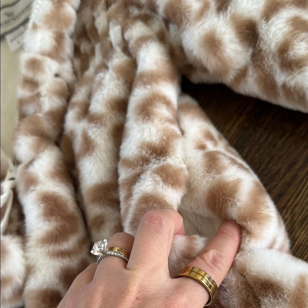 Cozy Tan and Cream Faux Fur Baby Coat